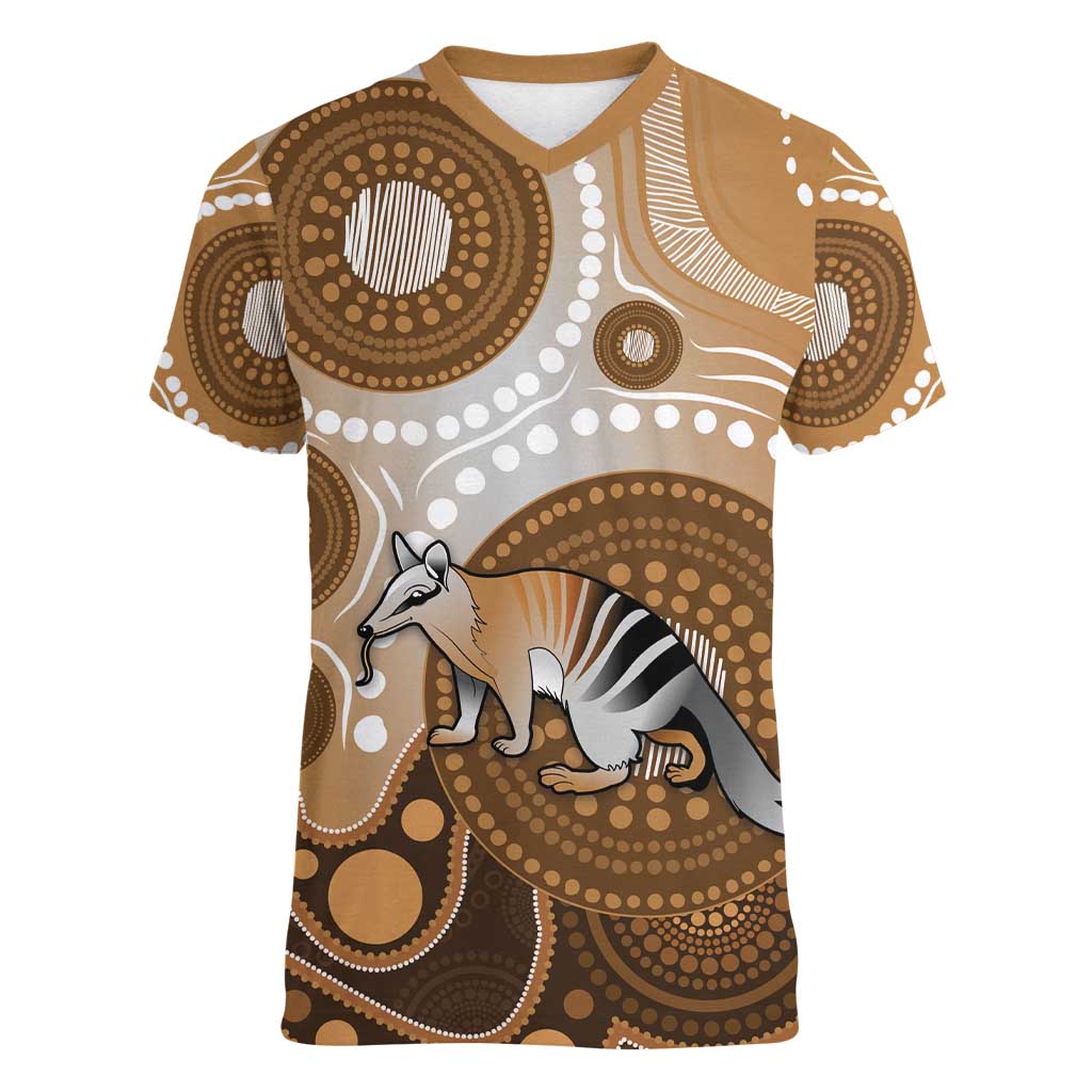 Numbat Australia Women V-Neck T-Shirt Myrmecobius Fasciatus Indigenous Art - Aussie Hoodie