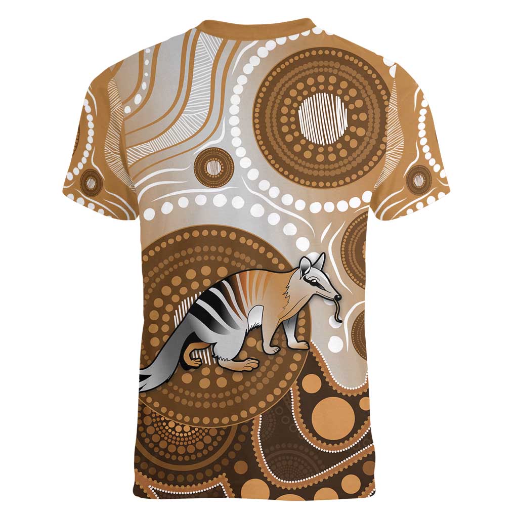 Numbat Australia Women V-Neck T-Shirt Myrmecobius Fasciatus Indigenous Art - Aussie Hoodie
