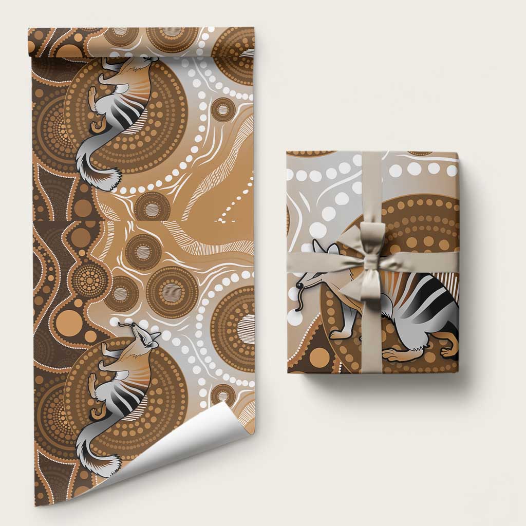 Numbat Australia Wrapping Paper Myrmecobius Fasciatus Indigenous Art - Aussie Hoodie