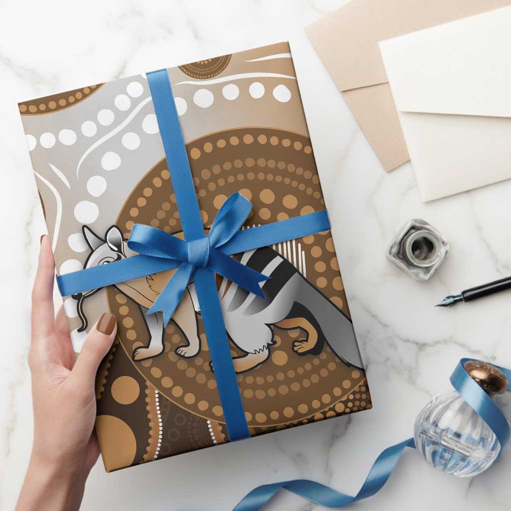 Numbat Australia Wrapping Paper Myrmecobius Fasciatus Indigenous Art - Aussie Hoodie