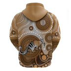 Numbat Australia Zip Hoodie Myrmecobius Fasciatus Indigenous Art - Aussie Hoodie