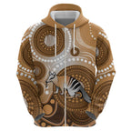 Numbat Australia Zip Hoodie Myrmecobius Fasciatus Indigenous Art - Aussie Hoodie