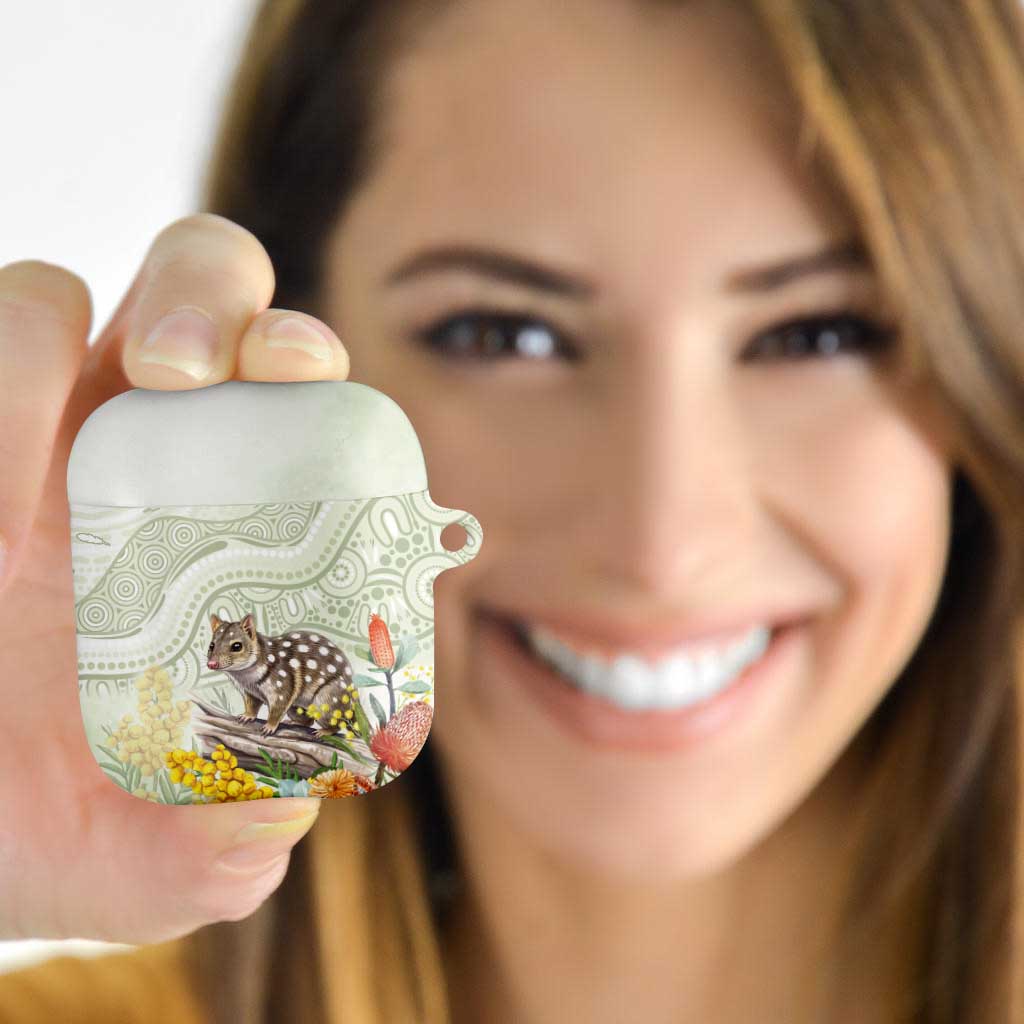 Eastern Quoll Australia AirPods Case Watercolor National Flowers Indigenous Art - Aussie Hoodie