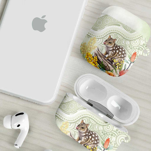 Eastern Quoll Australia AirPods Case Watercolor National Flowers Indigenous Art - Aussie Hoodie
