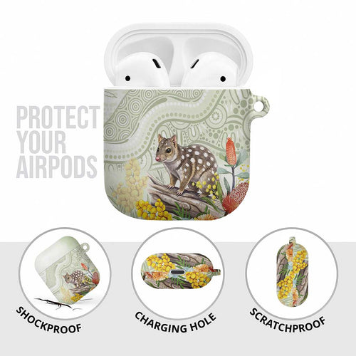 Eastern Quoll Australia AirPods Case Watercolor National Flowers Indigenous Art - Aussie Hoodie