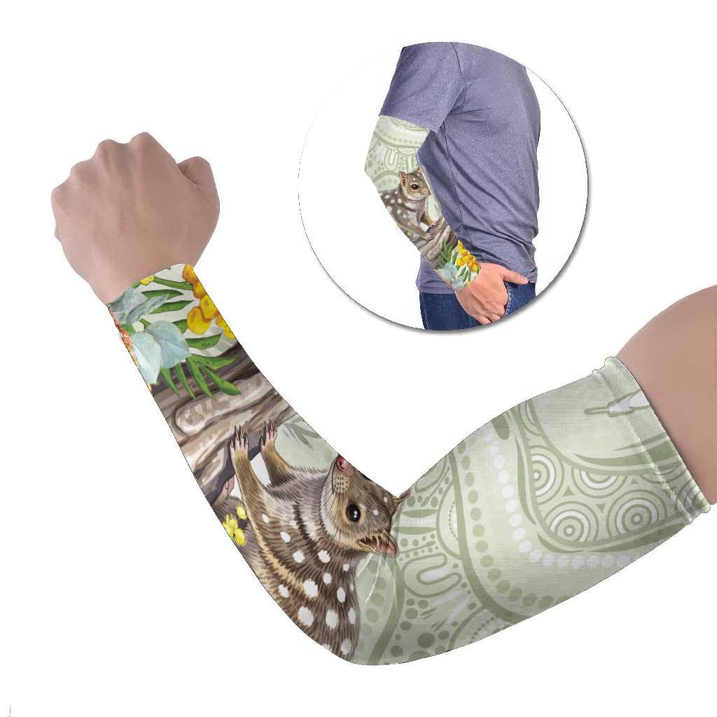 Eastern Quoll Australia Arm Sleeves Watercolor National Flowers Indigenous Art - Aussie Hoodie