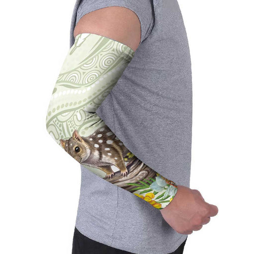 Eastern Quoll Australia Arm Sleeves Watercolor National Flowers Indigenous Art - Aussie Hoodie