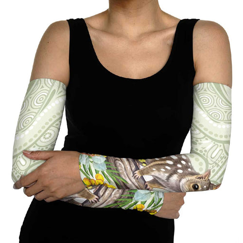 Eastern Quoll Australia Arm Sleeves Watercolor National Flowers Indigenous Art - Aussie Hoodie