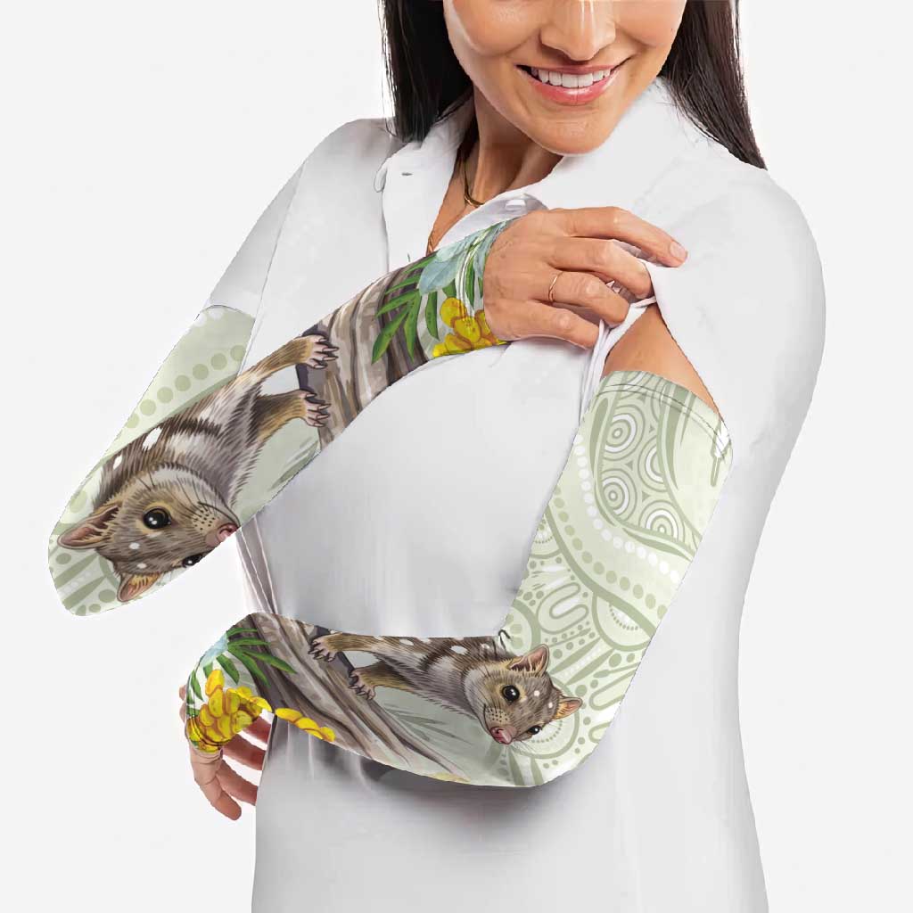 Eastern Quoll Australia Arm Sleeves Watercolor National Flowers Indigenous Art - Aussie Hoodie