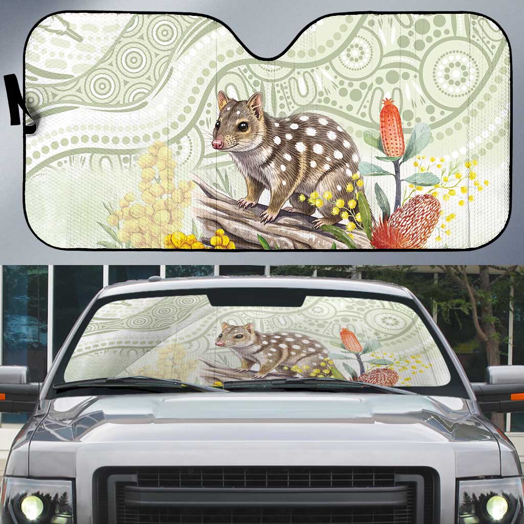 Eastern Quoll Australia Auto Sun Shade Watercolor National Flowers Indigenous Art - Aussie Hoodie