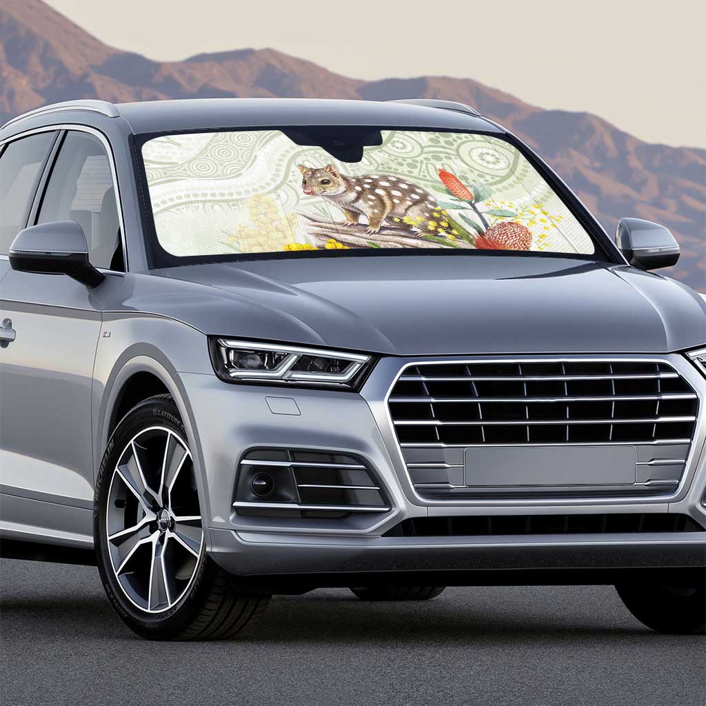 Eastern Quoll Australia Auto Sun Shade Watercolor National Flowers Indigenous Art - Aussie Hoodie