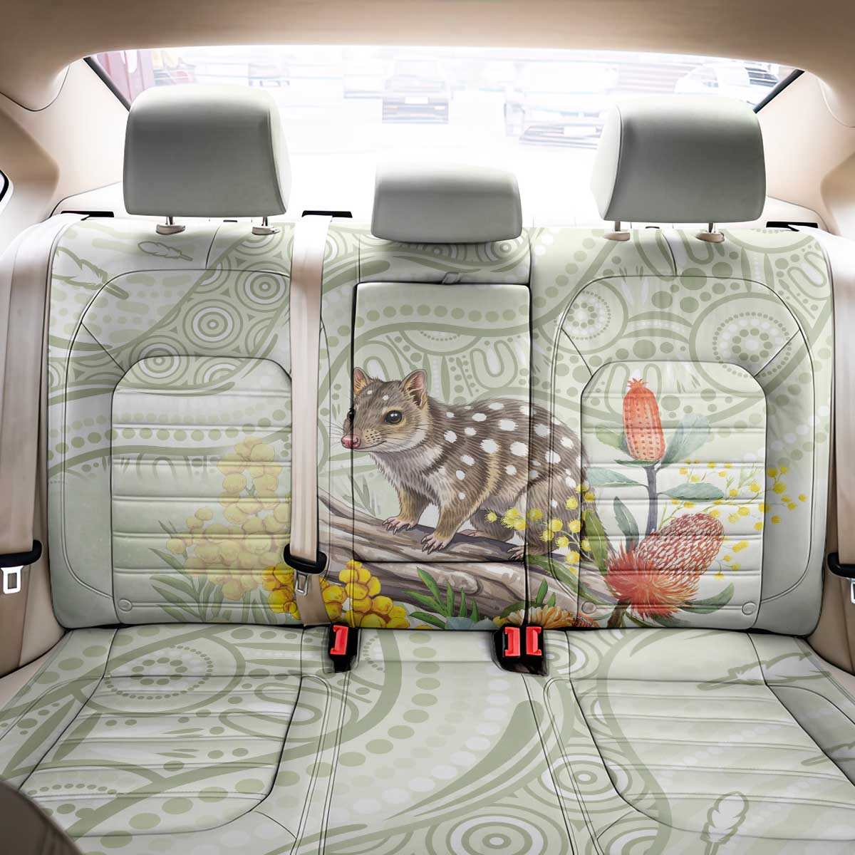 Eastern Quoll Australia Back Car Seat Cover Watercolor National Flowers Indigenous Art - Aussie Hoodie