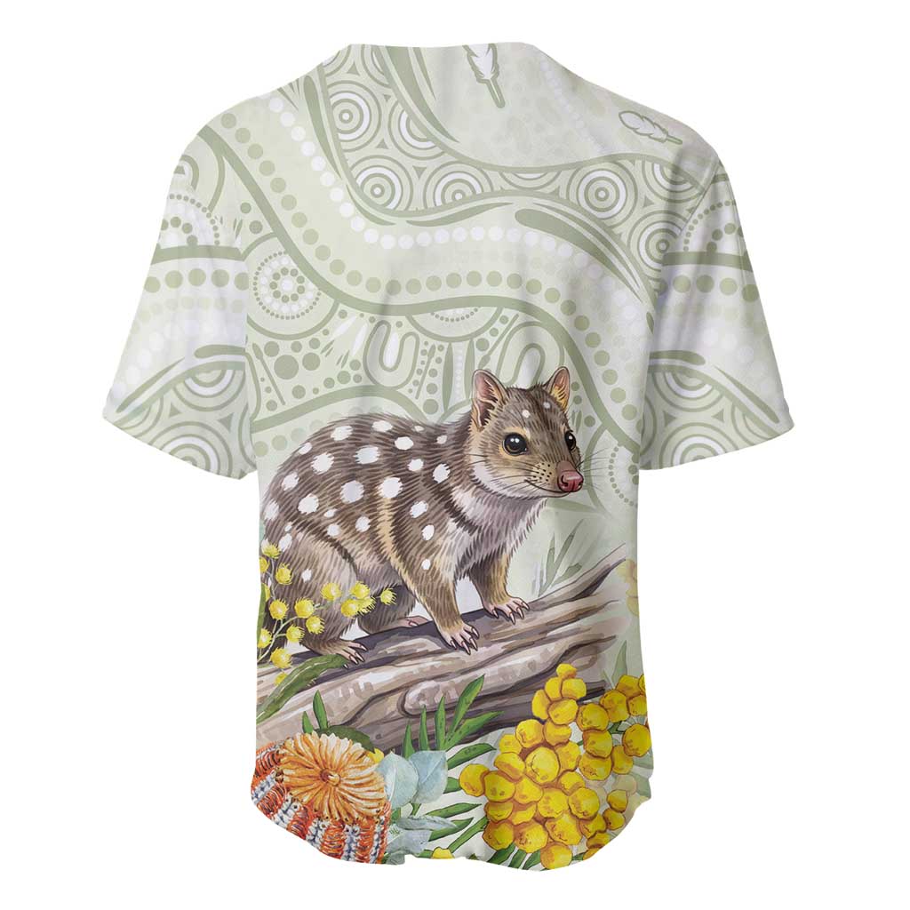 Eastern Quoll Australia Baseball Jersey Watercolor National Flowers Indigenous Art - Aussie Hoodie