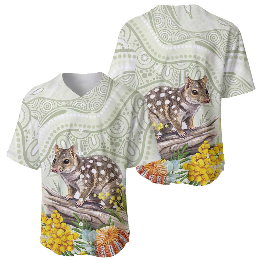 Eastern Quoll Australia Baseball Jersey Watercolor National Flowers Indigenous Art - Aussie Hoodie