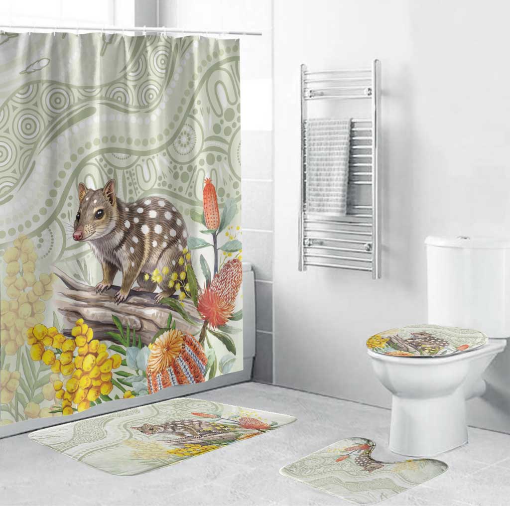 Eastern Quoll Australia Bathroom Set Watercolor National Flowers Indigenous Art - Aussie Hoodie