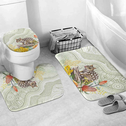 Eastern Quoll Australia Bathroom Set Watercolor National Flowers Indigenous Art - Aussie Hoodie