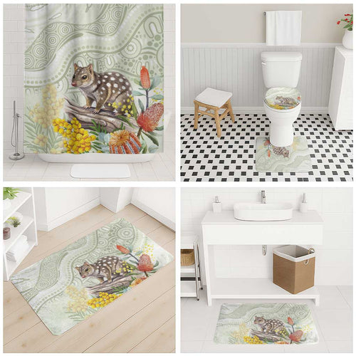 Eastern Quoll Australia Bathroom Set Watercolor National Flowers Indigenous Art - Aussie Hoodie