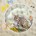 Eastern Quoll Australia Beach Blanket Watercolor National Flowers Indigenous Art - Aussie Hoodie