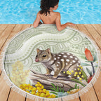 Eastern Quoll Australia Beach Blanket Watercolor National Flowers Indigenous Art - Aussie Hoodie