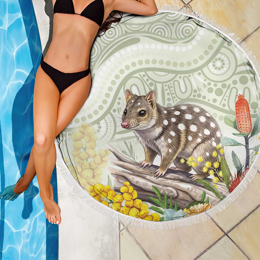 Eastern Quoll Australia Beach Blanket Watercolor National Flowers Indigenous Art - Aussie Hoodie