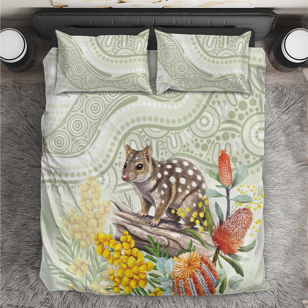 Eastern Quoll Australia Bedding Set Watercolor National Flowers Indigenous Art - Aussie Hoodie