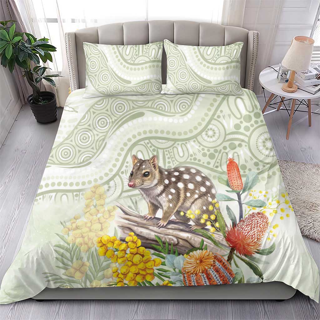Eastern Quoll Australia Bedding Set Watercolor National Flowers Indigenous Art - Aussie Hoodie