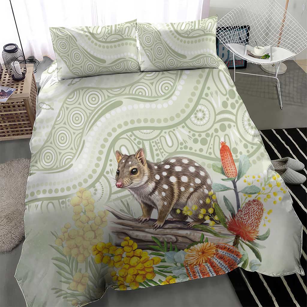 Eastern Quoll Australia Bedding Set Watercolor National Flowers Indigenous Art - Aussie Hoodie