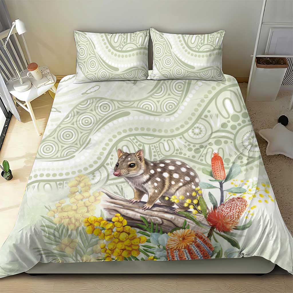 Eastern Quoll Australia Bedding Set Watercolor National Flowers Indigenous Art - Aussie Hoodie