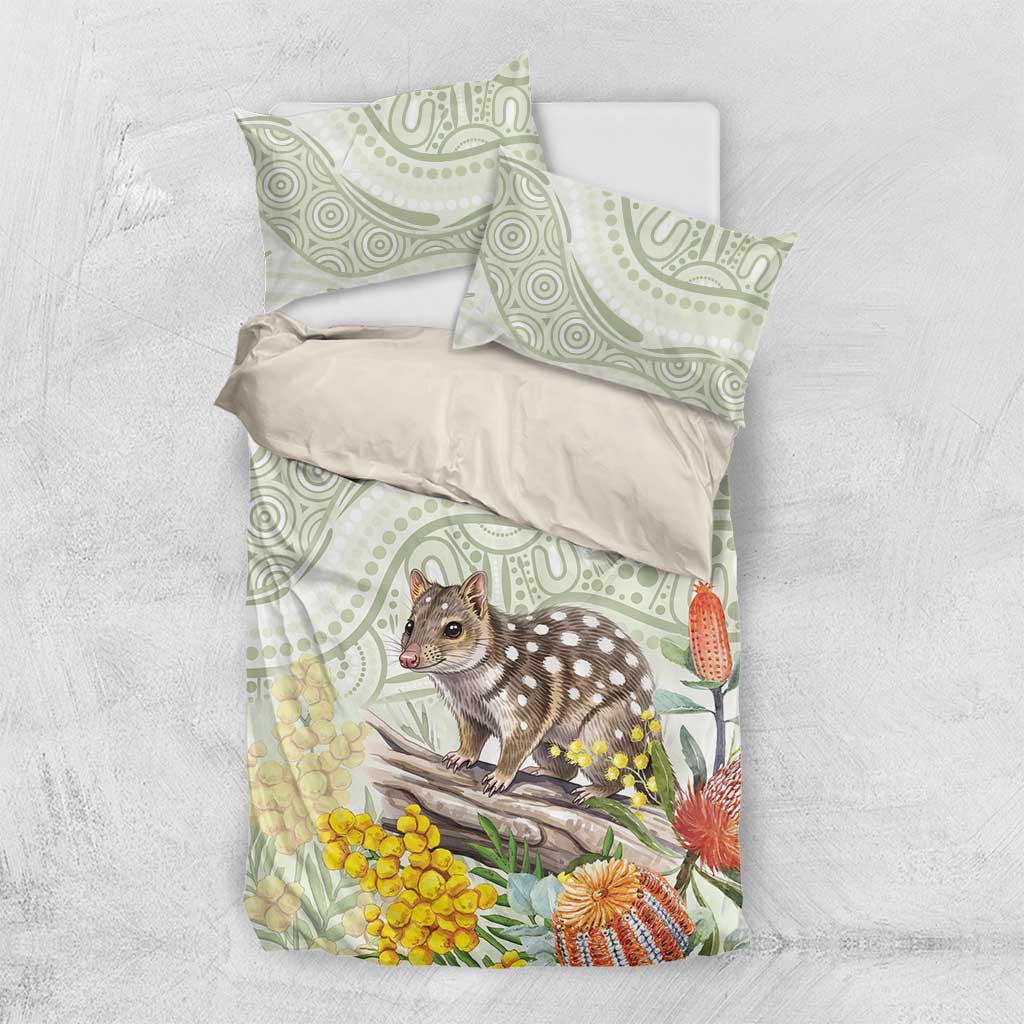 Eastern Quoll Australia Bedding Set Watercolor National Flowers Indigenous Art - Aussie Hoodie
