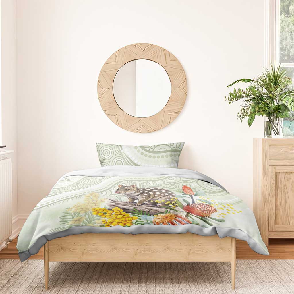 Eastern Quoll Australia Bedding Set Watercolor National Flowers Indigenous Art - Aussie Hoodie
