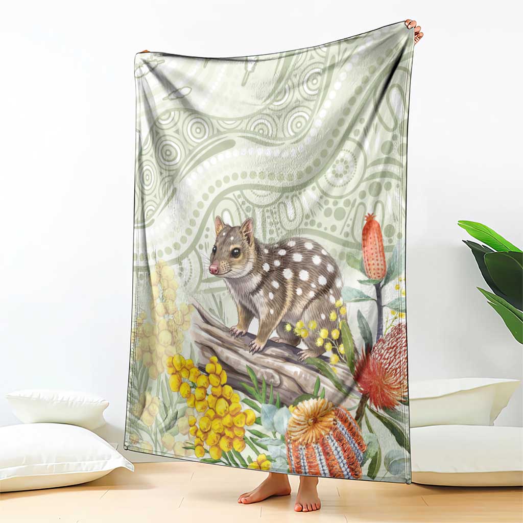 Eastern Quoll Australia Blanket Watercolor National Flowers Indigenous Art - Aussie Hoodie