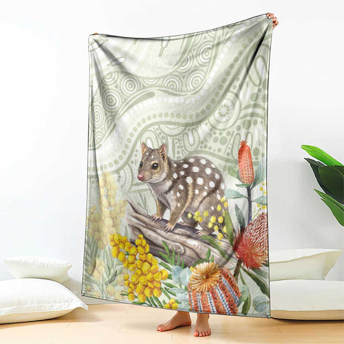 Eastern Quoll Australia Blanket Watercolor National Flowers Indigenous Art - Aussie Hoodie