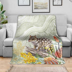 Eastern Quoll Australia Blanket Watercolor National Flowers Indigenous Art - Aussie Hoodie