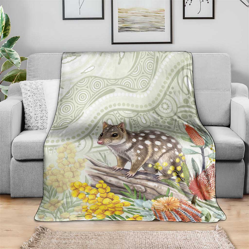 Eastern Quoll Australia Blanket Watercolor National Flowers Indigenous Art - Aussie Hoodie