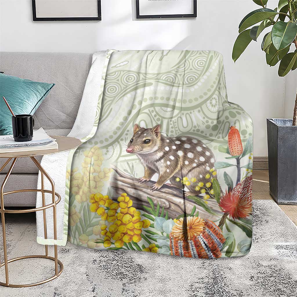 Eastern Quoll Australia Blanket Watercolor National Flowers Indigenous Art - Aussie Hoodie