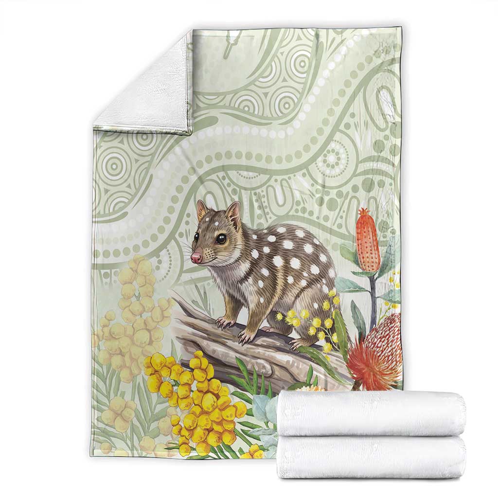 Eastern Quoll Australia Blanket Watercolor National Flowers Indigenous Art - Aussie Hoodie