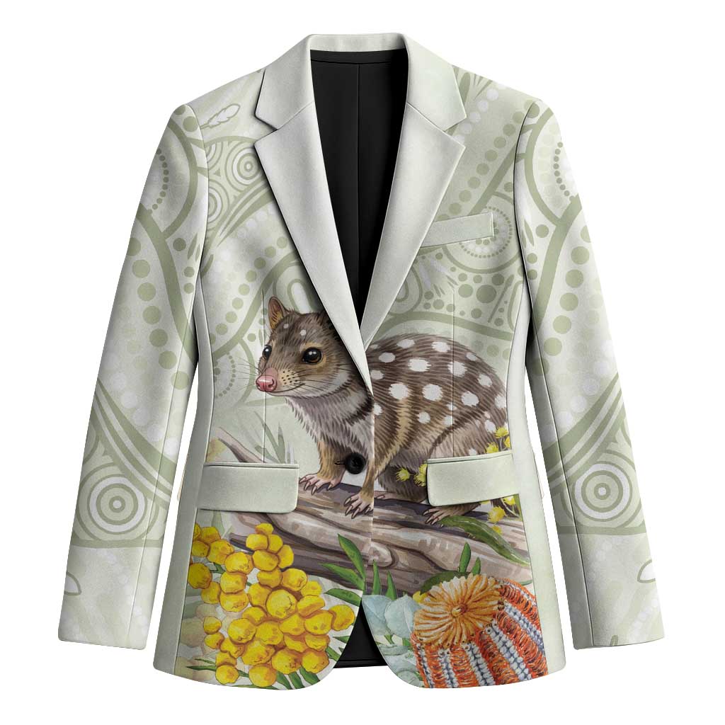 Eastern Quoll Australia Blazer Watercolor National Flowers Indigenous Art - Aussie Hoodie