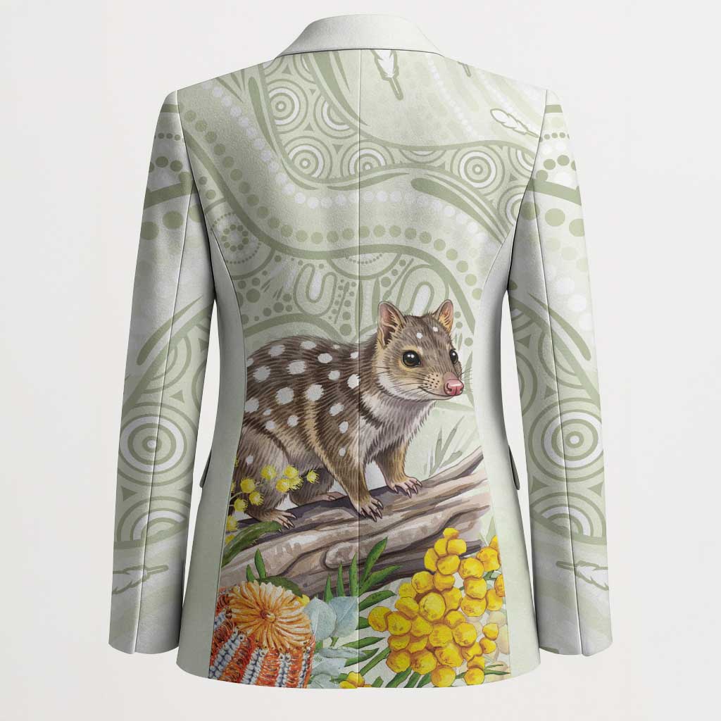 Eastern Quoll Australia Blazer Watercolor National Flowers Indigenous Art - Aussie Hoodie