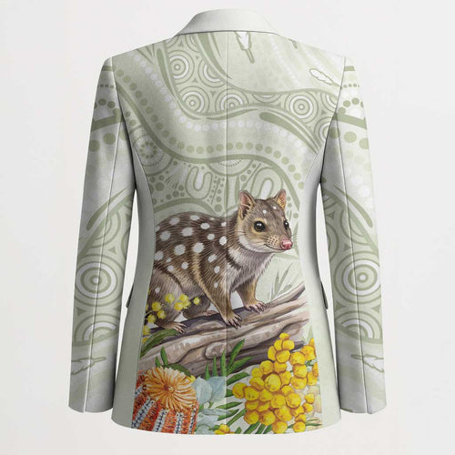 Eastern Quoll Australia Blazer Watercolor National Flowers Indigenous Art - Aussie Hoodie