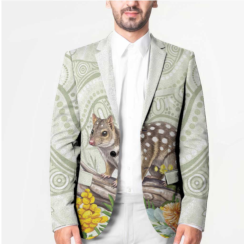 Eastern Quoll Australia Blazer Watercolor National Flowers Indigenous Art - Aussie Hoodie