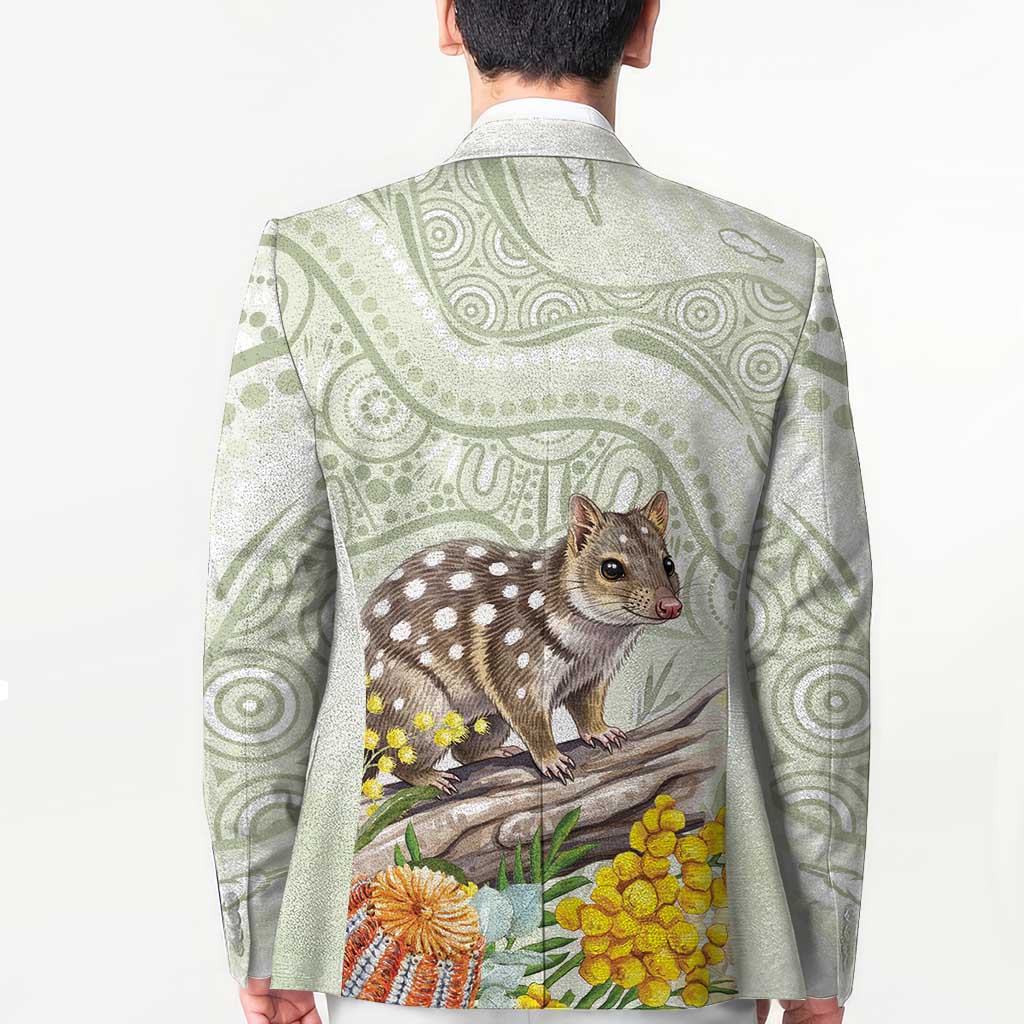 Eastern Quoll Australia Blazer Watercolor National Flowers Indigenous Art - Aussie Hoodie