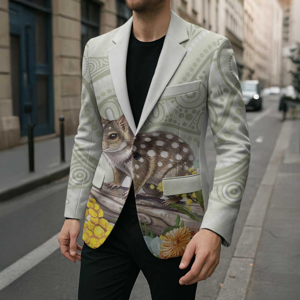 Eastern Quoll Australia Blazer Watercolor National Flowers Indigenous Art - Aussie Hoodie