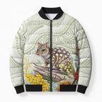 Eastern Quoll Australia Bomber Puffer Jacket Watercolor National Flowers Indigenous Art - Aussie Hoodie