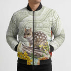 Eastern Quoll Australia Bomber Puffer Jacket Watercolor National Flowers Indigenous Art - Aussie Hoodie