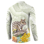 Eastern Quoll Australia Button Sweatshirt Watercolor National Flowers Indigenous Art - Aussie Hoodie