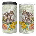 Eastern Quoll Australia 4 in 1 Can Cooler Tumbler Watercolor National Flowers Indigenous Art - Aussie Hoodie