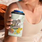 Eastern Quoll Australia 4 in 1 Can Cooler Tumbler Watercolor National Flowers Indigenous Art - Aussie Hoodie