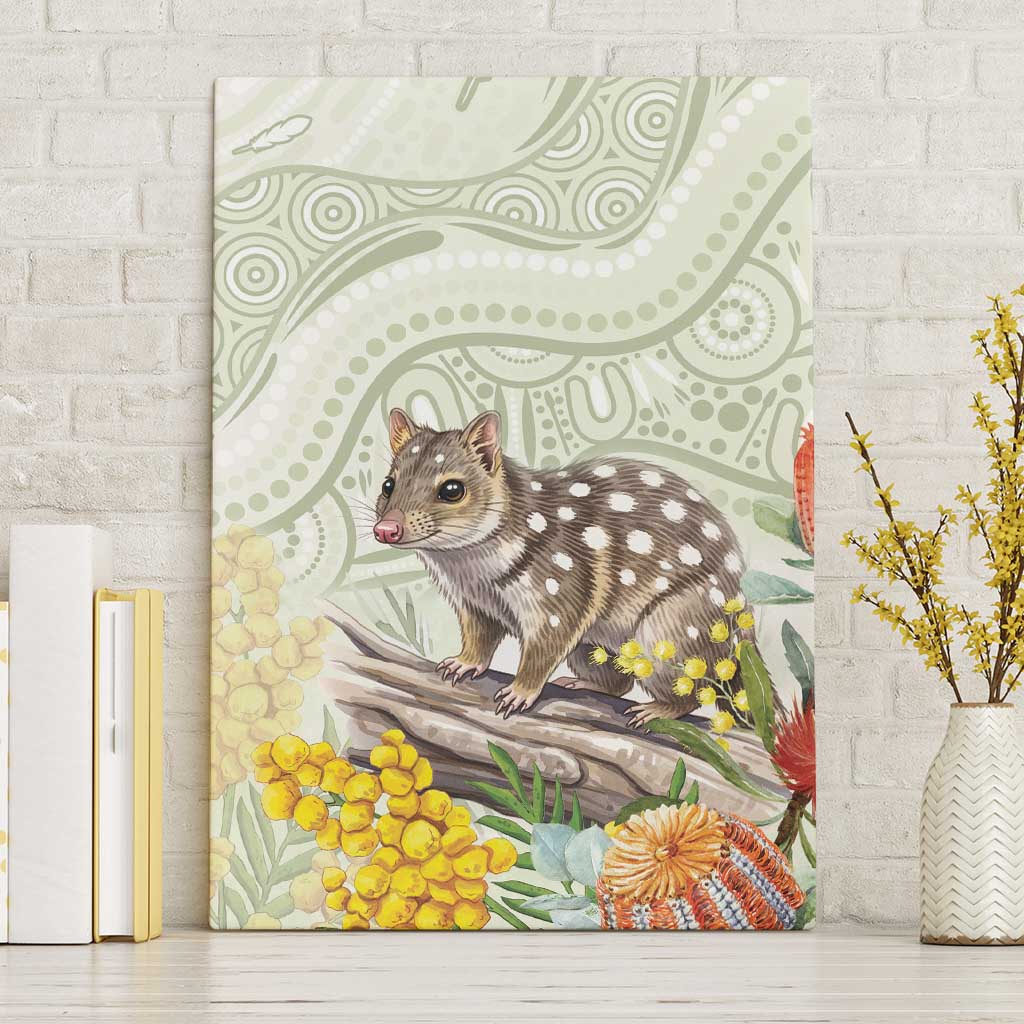 Eastern Quoll Australia Canvas Wall Art Watercolor National Flowers Indigenous Art - Aussie Hoodie