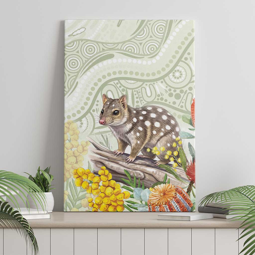 Eastern Quoll Australia Canvas Wall Art Watercolor National Flowers Indigenous Art - Aussie Hoodie