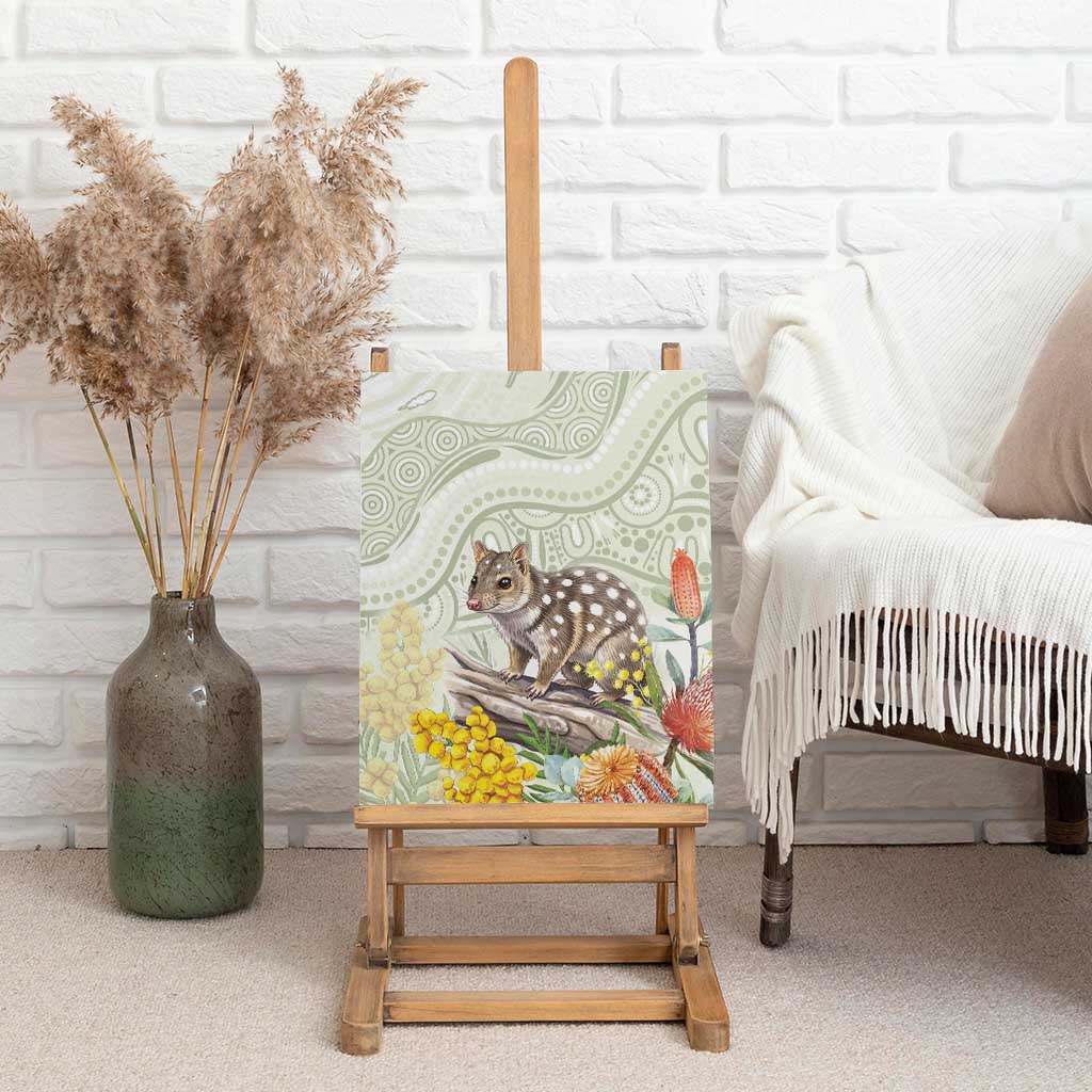 Eastern Quoll Australia Canvas Wall Art Watercolor National Flowers Indigenous Art - Aussie Hoodie